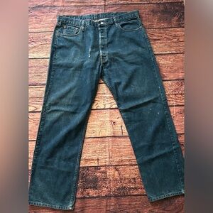 LEVIS 501xx Jeans Mens 40x32 Blue Button Fly Straight Dark Wash Denim Stf